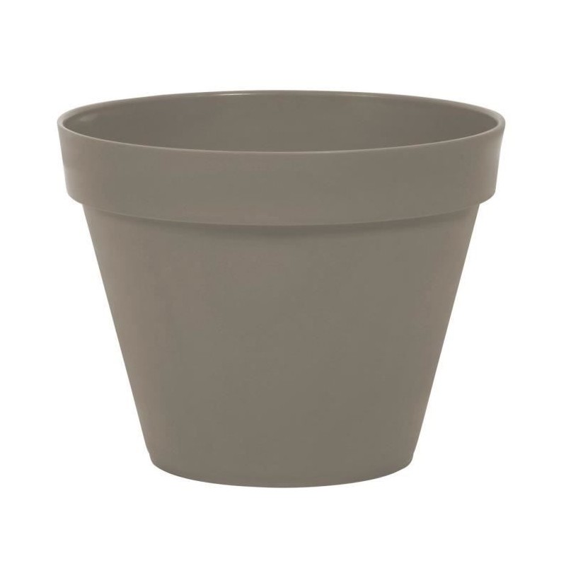 EDA Pot de fleur rond Toscane - Ø 30 x H 26 cm - 10 L - Taupe