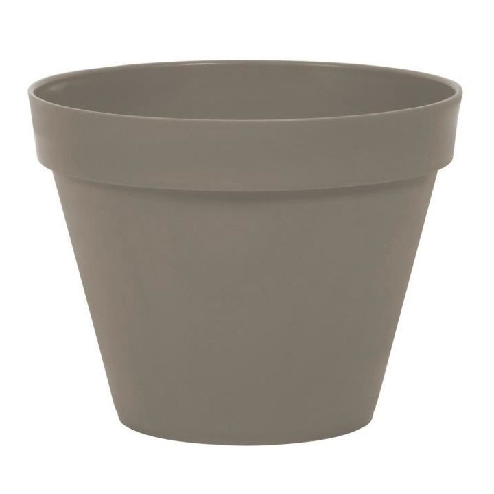 EDA Pot de fleur rond Toscane - Ø 30 x H 26 cm - 10 L - Taupe