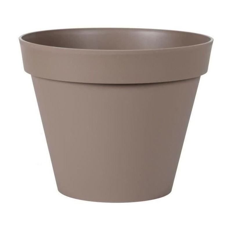 EDA Pot de fleur rond Toscane - Ø 40 x H 32 cm - 23 L - Taupe