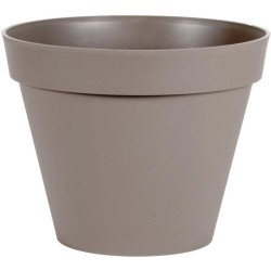 EDA Pot de fleur rond Toscane - Ø 40 x H 32 cm - 23 L - Taupe