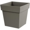 EDA Pot de fleur carré Toscane - 39 x 39 x H 39 cm - 38 L - Taupe