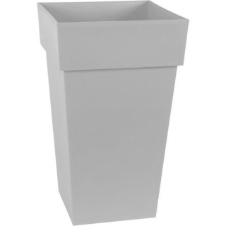 EDA Pot de Fleur Carré Haut TOSCANE - 62 L - 39 x 39 x H 65 cm - Gris