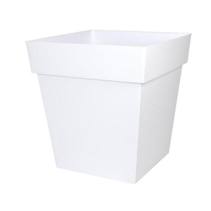 EDA Pot carré Toscane - 50 cm - 87 L - Blanc