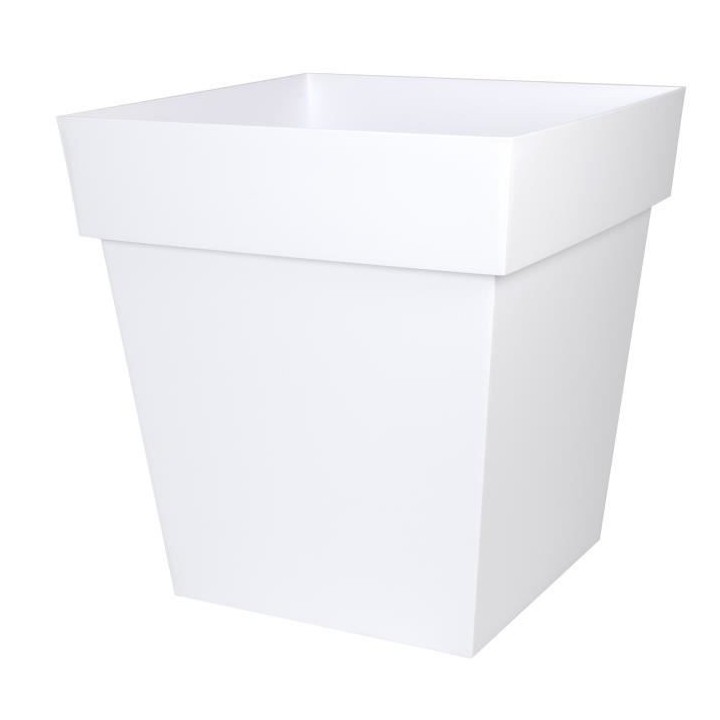 EDA Pot carré Toscane - 50 cm - 87 L - Blanc