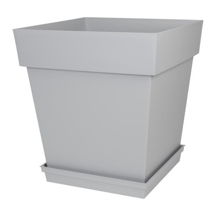 EDA Soucoupe carrée Toscane - 40 cm - Gris béton