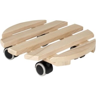 EDA Support a roulettes Ø 30 cm en Bois - 4 roulettes - 30 x 30 x H.8