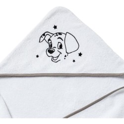 Cape de bain DISNEY 101 DALMATIENS - Des la naissance - Coton - 75 x 75 cm - Blanc