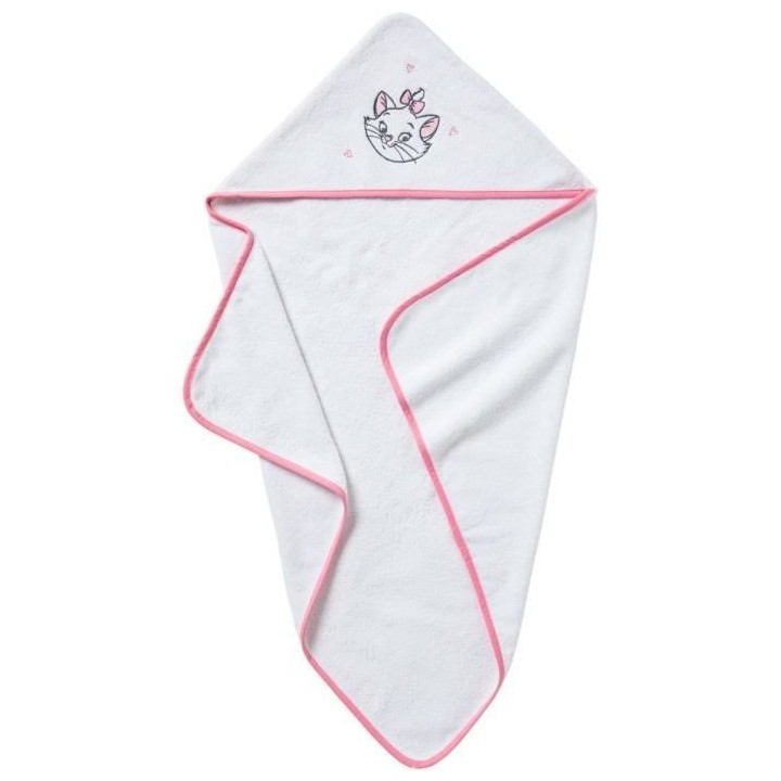 Cape de bain DISNEY MARIE - Des la naissance - Coton - 75 x 75 cm - Bl