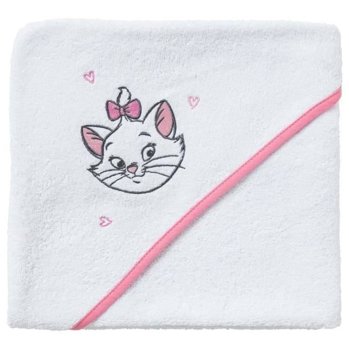 Cape de bain DISNEY MARIE - Des la naissance - Coton - 75 x 75 cm - Bl