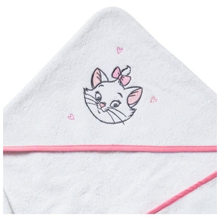 Cape de bain DISNEY MARIE - Des la naissance - Coton - 75 x 75 cm - Bl