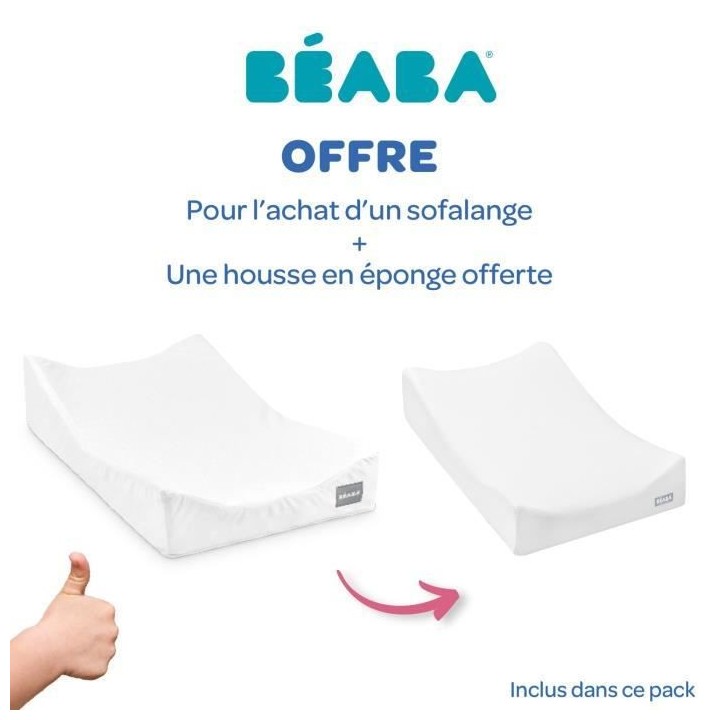 BEABA, Matelas a langer Sofalange + Drap housse éponge non imperméab