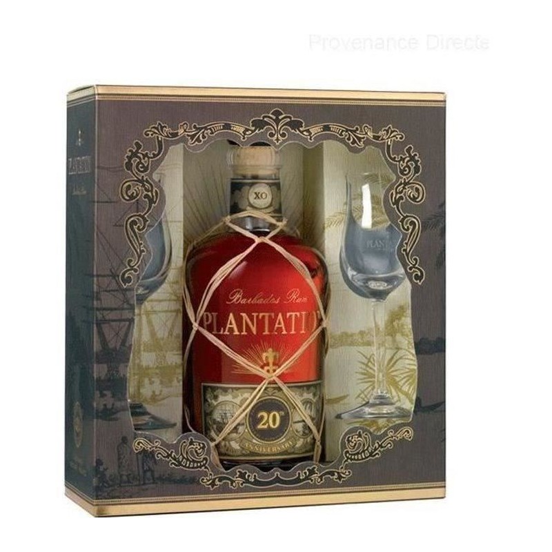 Coffret dégustation PLANTATION Rhum XO avec 2 verres