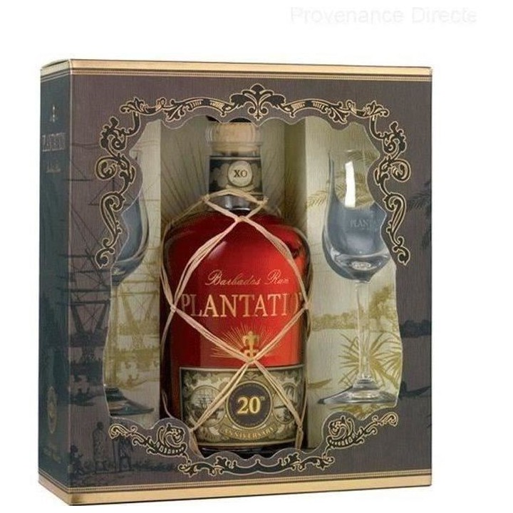 Coffret dégustation PLANTATION Rhum XO avec 2 verres