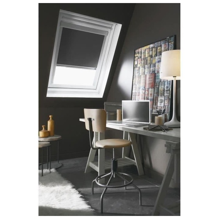 Enrouleur occultant de toit Anthracite VELUX U04/U08 - L.134 x H.140 c