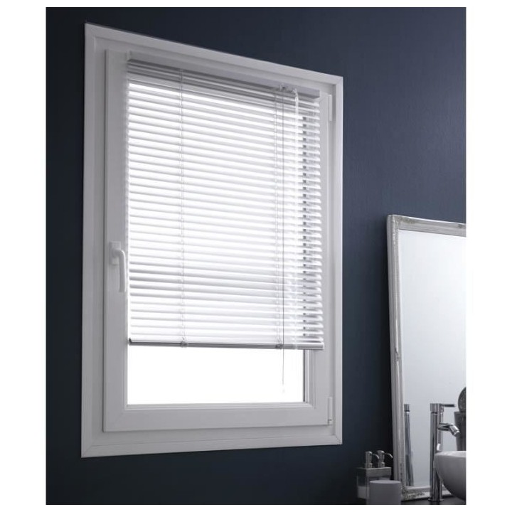 MADECOSTORE Store Vénitien Aluminium 25mm sans perçage - Gris - L52