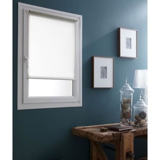 MADECOSTORE Store Enrouleur Tamisant Uni Sans percer - Blanc perle - L