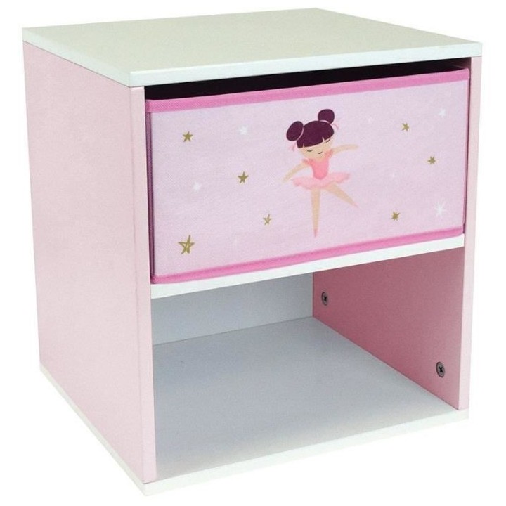 Chevet avec tiroir / Table de nuit pour enfant Danseuse Ballerine - FU