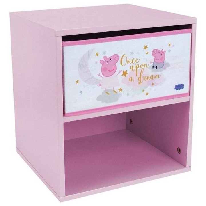 Fun house peppa pig dream chevet avec tiroir h.36 x l.33 x p.30 cm