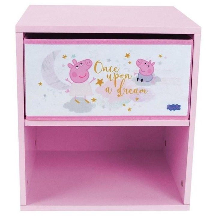 Fun house peppa pig dream chevet avec tiroir h.36 x l.33 x p.30 cm