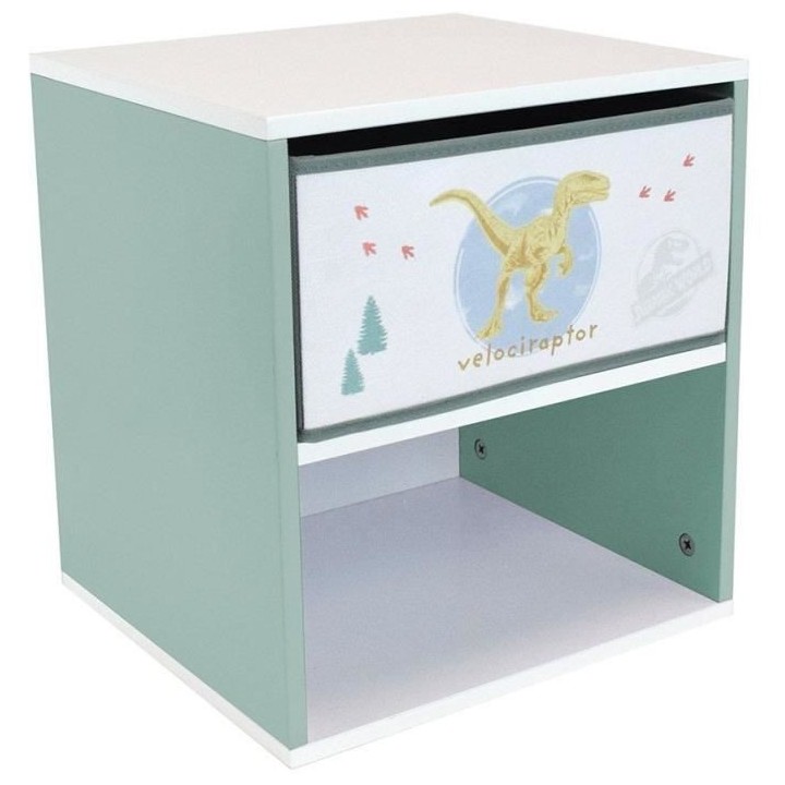 Chevet avec tiroir Dinosaures - Jurassic Word - FUN HOUSE - H.36 X L.3