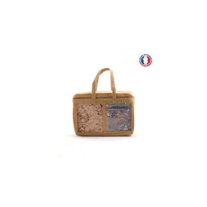 Sac de 400 planchettes en bois Jouécabois - Jeu de construction en bo