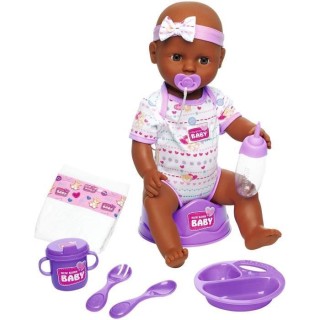 Simba - New Born Baby - Poupon Violet Boit Fait Pipi - 43cm - Nombreux