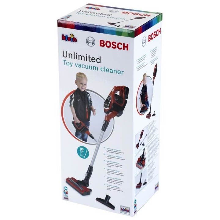 Aspirateur balai électronique Bosch Unlimited 3 en 1, rouge - KLEIN -