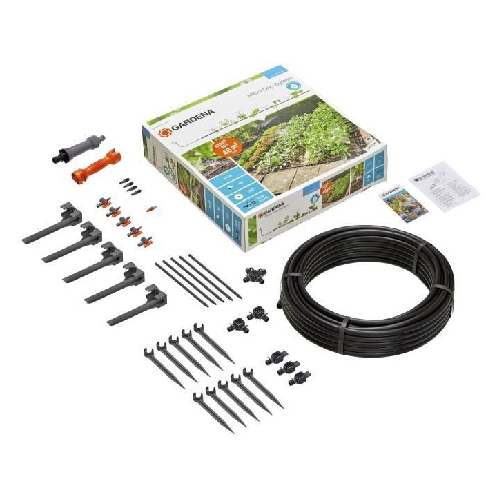 GARDENA Kit complet d'arrosage goutte-a-goutte pour massifs et potager