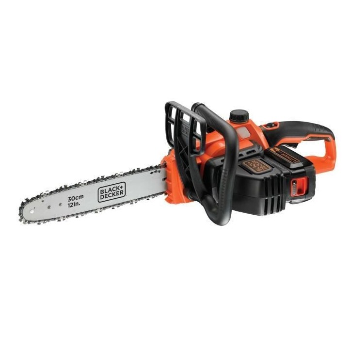 BLACK+DECKER Tronçonneuse 30 cm 36V 2 Ah GKC3630L20-QW - Tendeur De C