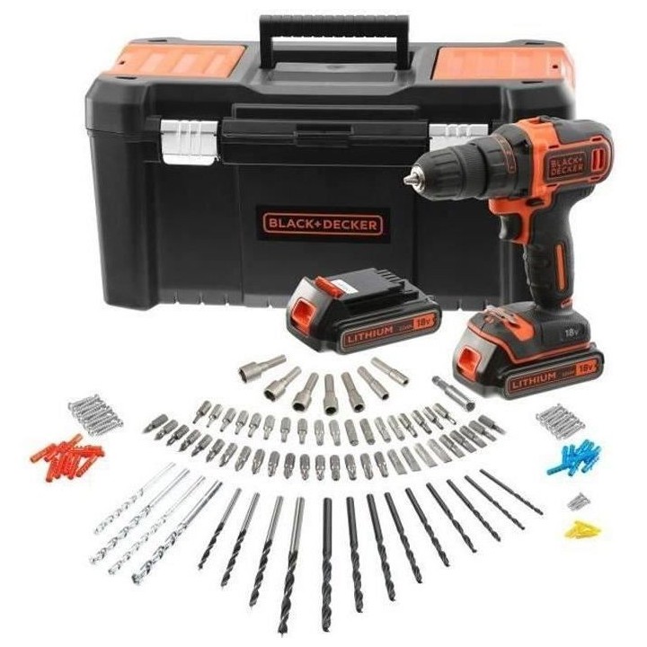 Perceuse-Visseuse sans-fil 18V BLACK+DECKER (2 Batteries 2 Ah + Charge
