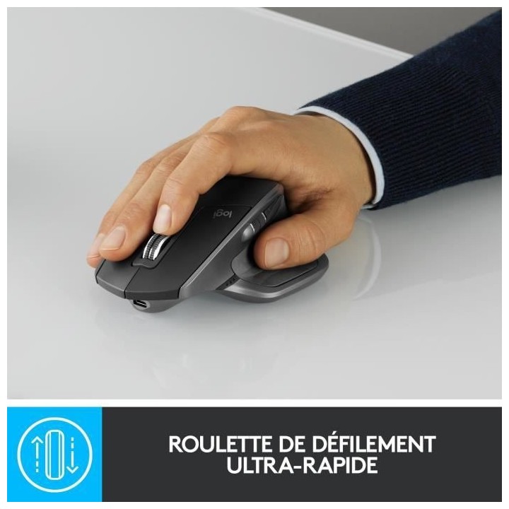 Logitech - MX Master 2S Souris sans Fil, Multi-Dispositifs, Bluetooth