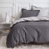 TODAY PREMIUM Parure de couette percale bicolore - 1 housse de couette 220x240cm canon de fusil et zinc TODAY