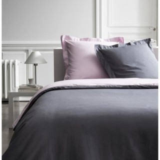 TODAY Parure de lit 220X240 2 personnes Percale bicolore rose PREMIUM