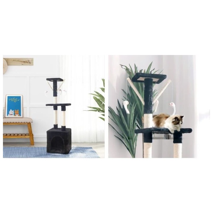 Arbre a chat BETTY - 30 x 30 x 110 cm - Noir