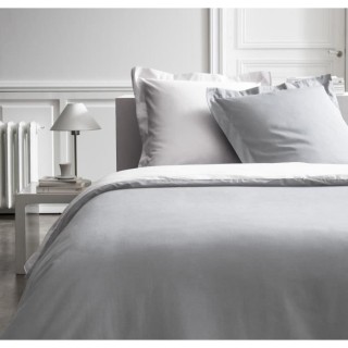 TODAY Parure de lit 240X260 2 personnes Percale bicolore blanc PREMIUM
