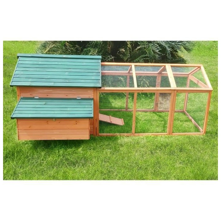 Poulailler - clapier avec enclos 6 a 8 poules CORNELIA - 150*233*96cm