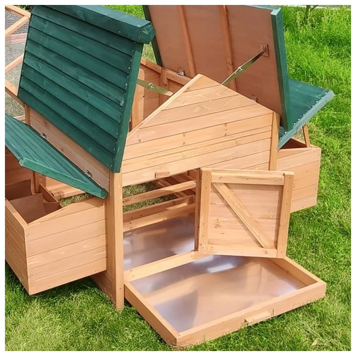 Poulailler - clapier avec enclos 6 a 8 poules CORNELIA - 150*233*96cm