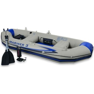 INTEX Set Bateau Mariner 3 - 3 personnes - Gris