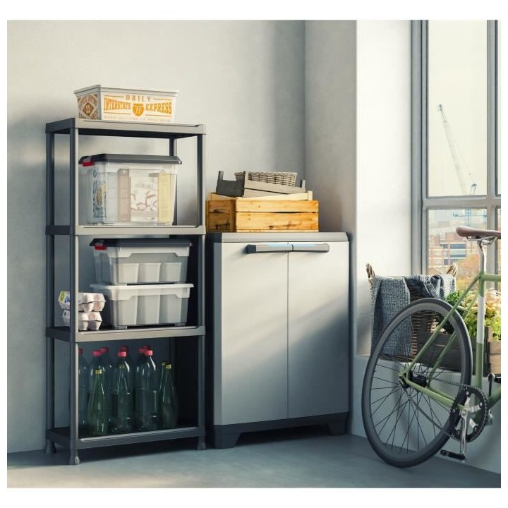 KETER | ETAGERE PLUS 60/4, Etageres, Noir, 60 x 30 x 135 cm