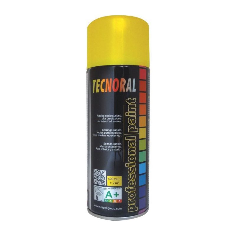 TECNORAL - Bombe de peinture aérosol - Jaune Colza Brillant