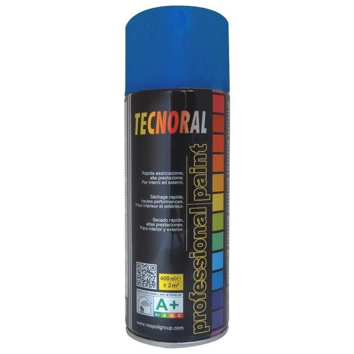 TECNORAL - Bombe de peinture aérosol - Bleu Royal Brillant
