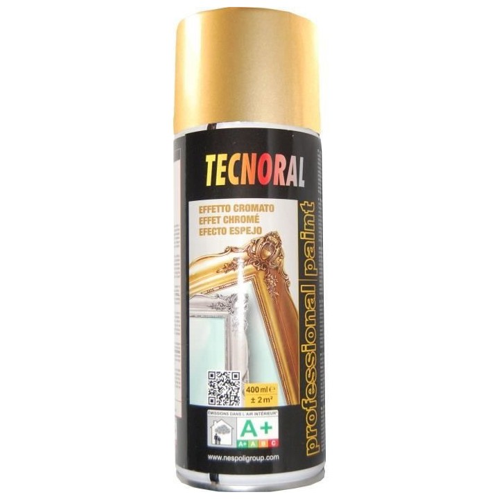 TECNORAL - Bombe de peinture aérosol - Effet Chromé Argent