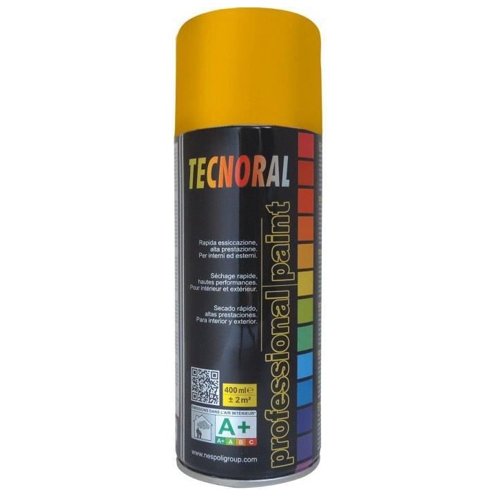TECNORAL - Bombe de peinture aérosol - Jaune Signal