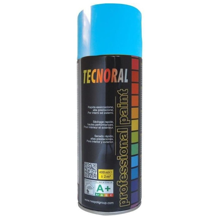 TECNORAL - Bombe de peinture aérosol - Bleu Azur