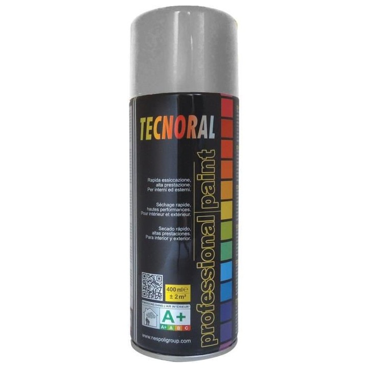 TECNORAL - Bombe de peinture aérosol - Aluminium Clair