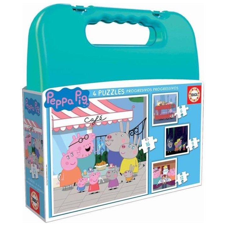 PEPPA PIG - Malette de 4 puzzles progressifs