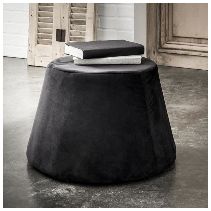 TODAY Gold Label Pouf Rond uni noir