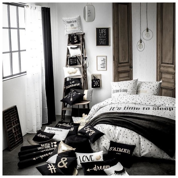 TODAY Gold Label Pouf Rond uni noir