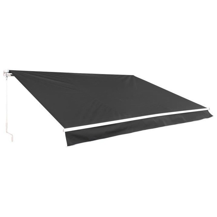 Store banne manuel sans coffre 2,40 x 2m en aluminium, structure blanc