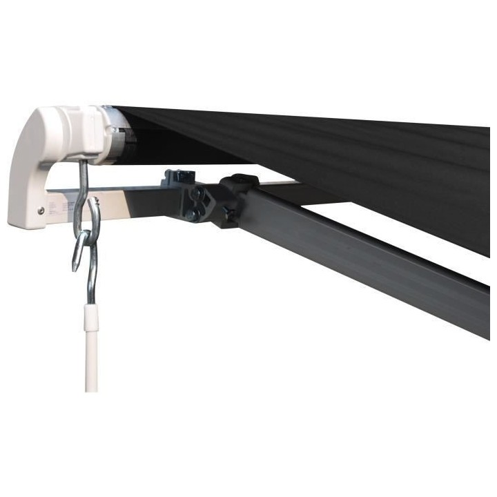 Store banne manuel sans coffre 2,40 x 2m en aluminium, structure blanc